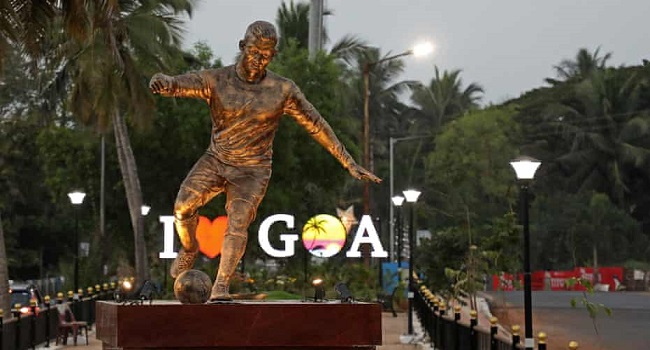مجسمه جدید کریستیانو رونالدو در گوای هند