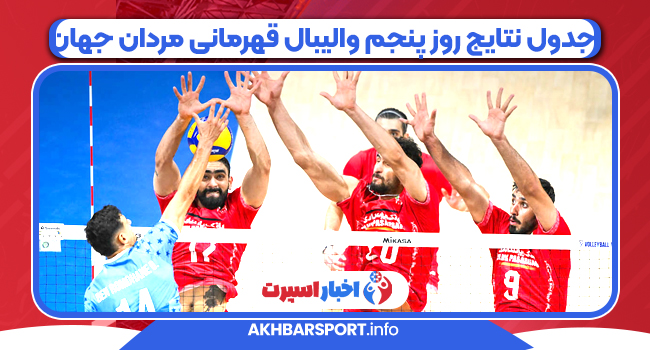 جدول نتایج روز پنجم والیبال قهرمانی مردان جهان