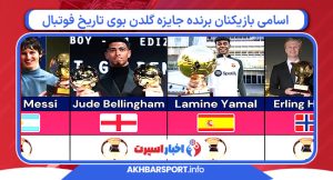 اسامی بازیکنان برنده جایزه گلدن بوی تاریخ فوتبال